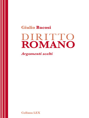 cover image of DIRITTO ROMANO